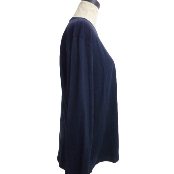 NWT Everlane Navy Blue Long Sleeve Organic Cotton Pocket Tee XL - Picture 2 of 6